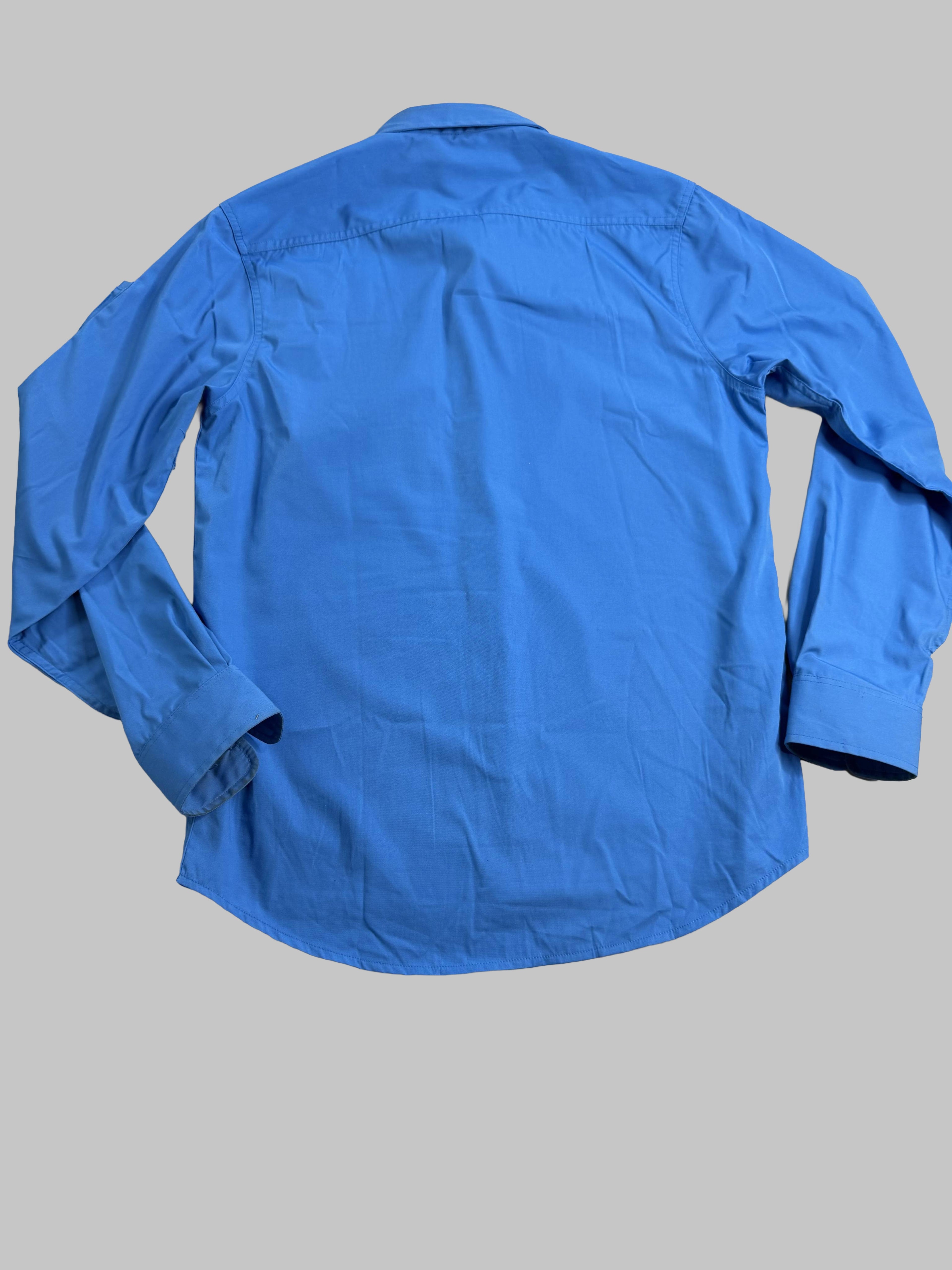 Outdoors Original Unisex Long Sleeve Sun Shirt, Phone + Glasses Pocket (Blue)